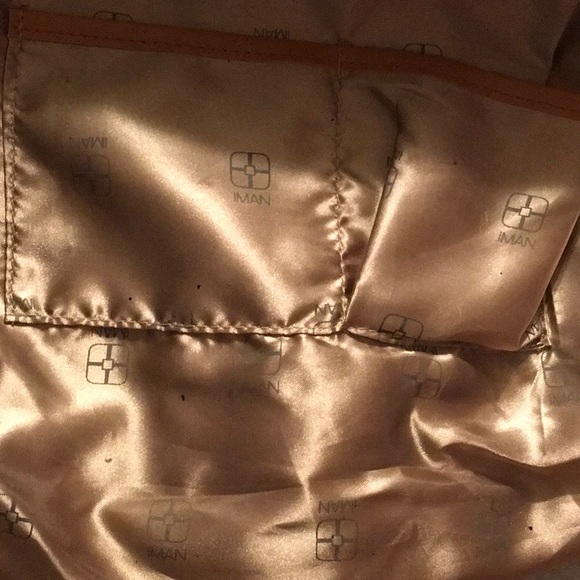 EUC,Iman trapezoid Black Denim Bag,Camel faux leather,Over arm handlesGoldzipper - Picture 15 of 16